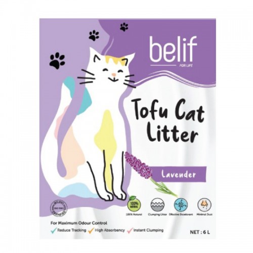 BELIF TOFU CAT LITTER 2.8KG LAVENDER